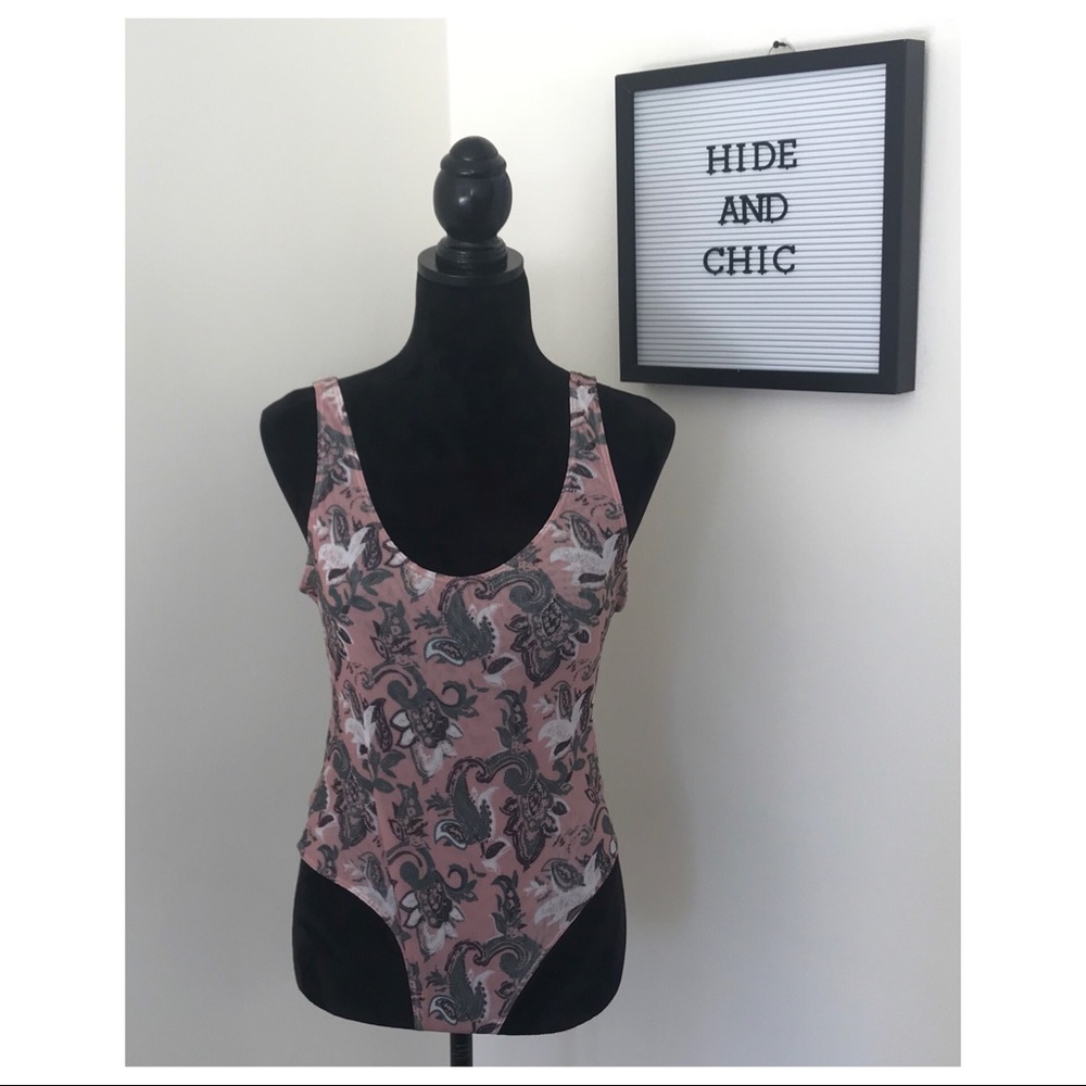 FREE PEOPLE FLORAL PRINT MESH BODYSUIT - Picture 2 of 7